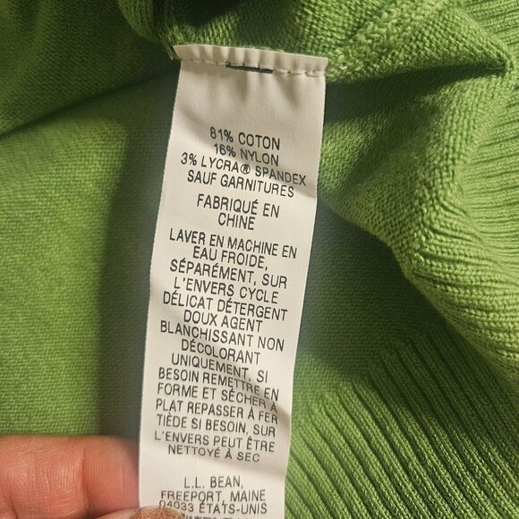 NWOT LL BEAN Women's Cardigan SZ Large Green Sweater Lightweight Office Travel - Picture 10 of 13